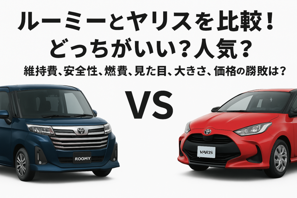 ルーミーとヤリスを比較!どっちがいい?人気?維持費、安全性、燃費、見た目、大きさ、価格の勝敗は?