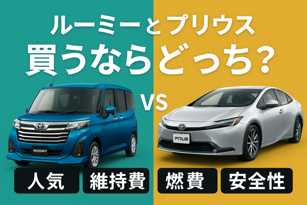 【徹底比較】ルーミーとプリウス、買うならどっち？人気・維持費・燃費・安全性など全項目を解説！