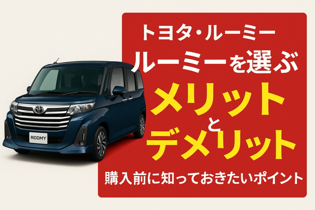 トヨタ・ルーミーを選ぶメリットとデメリット！購入前に知っておきたいポイント